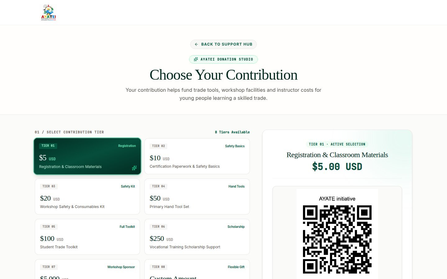 AYATEI Initiative: Donation studio